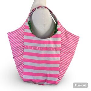 Victoria's Secret Pink and White Striped Tote